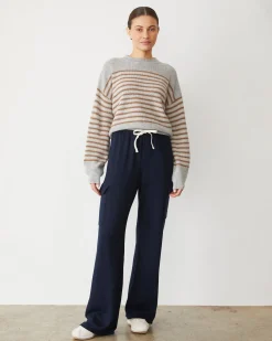 MONROW Softfleece Straight Leg Cargo Sweat DARKNAVY Outlet